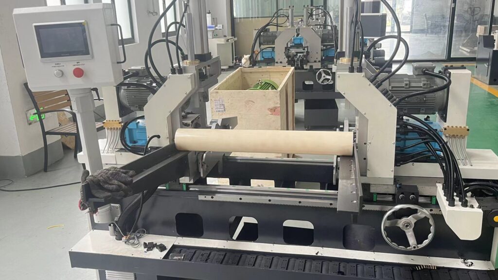 A high-precision CNC pipe chamfering machine designed for processing metal and plastic pipes like ABS, PVC, and PP with enhanced efficiency and accuracy